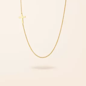 10K Gold Asymmetrical Cross Necklace