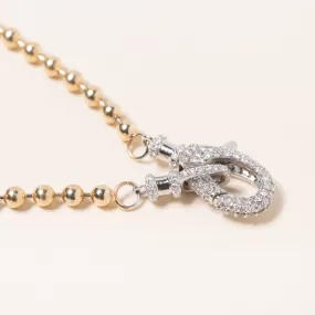 14k Ball Chain w/ double diamond clasp 18