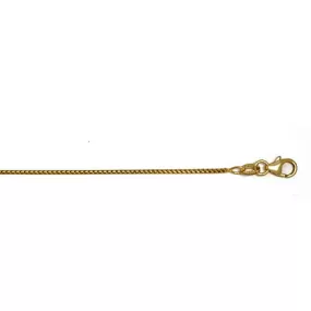 14K Yellow Gold Franco Link Chain 1mm with Lobster Claw Clasp