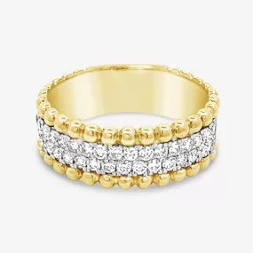 2-Row Diamond Bead Ring