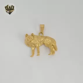 (4-2074) Stainless Steel - Wolf Pendants.