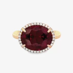 7.05ct Garnet & Diamond Ring