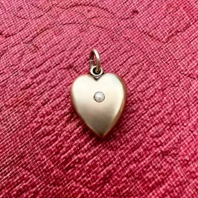 Antique Pearl Heart Pendant