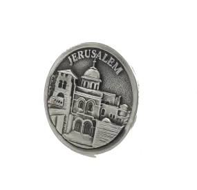 Jerusalem Church of the Holy Sepulchre Coin Israel Souvenir from The Holyland (Silver Color)