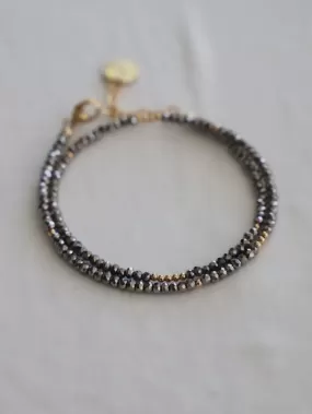 Katie Waltman Metallic Petite Crystal Double Wrap Bracelet