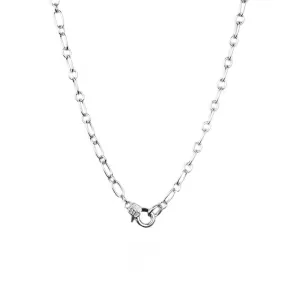 Mini Clasp Charm Necklace in Silver