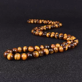 Natural Tiger Eye Stone Beads Necklaces Men Fashion Meditation Yoga Necklaces for Women New Design Handmade Reiki Prayer Jewelry