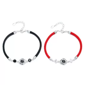 Personalized Bracelets Projection Weave Circle Felicity Bracelet with Picture Inside