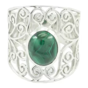 Riyo Captivating Gems Malachite Sterling Silver Rings Wife Gift