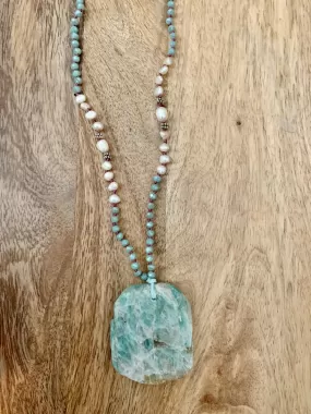 Semi Precious Pendant Stone Necklace