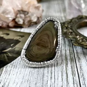 Size 8 Large Imperial Jasper Statement Ring in Fine Silver / Foxlark Collection - One of a Kind