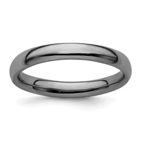 Stackable Expressions Black-Plated Polished Ring in Sterling Silver