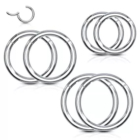 Value Packs 3 Pairs High Quality Precision 316L Surgical Steel WildKlass Hinged Segment Rings